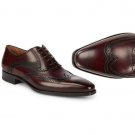 Men Burgundy Wing Tip Shoes, Handmade Oxfords Dress Leather Shoes, Men's Shoes