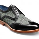 Handmade Oxford Wing Tip Leather Tweed Shoes Brogue Tuxedo Shoes Formal Shoes