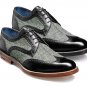 Handmade Oxford Wing Tip Leather Tweed Shoes Brogue Tuxedo Shoes Formal Shoes