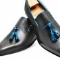 Men's Handmade Shoes Loafer Brogue Tassels Leather Shoes Men Dress Leather Shoes