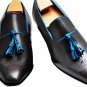 Men's Handmade Shoes Loafer Brogue Tassels Leather Shoes Men Dress Leather Shoes