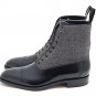 Handmade Leather Tweed Boots For Men, Men Cap Toe Formal Boots Two Toned Boots