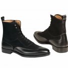 Men Hand Stitched Black Ankle Leather Boots Wing Tip Casual Classic Leather Boot