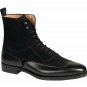 Men Hand Stitched Black Ankle Leather Boots Wing Tip Casual Classic Leather Boot