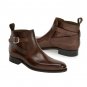 Men's Jodhpurs Leather Boots, Ankle High Boots, Brown Boots, Buckle Dress Boots