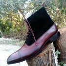 Men Ankle Boot, Handmade Brown Black Chelsea Suede Dress Formal Denim Boot