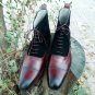 Men Ankle Boot, Handmade Brown Black Chelsea Suede Dress Formal Denim Boot