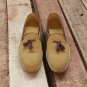 Men's Moccasins Tassels Slippers, Handmade Suede Leather Moccasin Brogue Dress