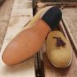 Men's Moccasins Tassels Slippers, Handmade Suede Leather Moccasin Brogue Dress