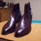 Men Cap Toe Ankle High Boots Maroon Leather Casual Dress Boots Handmade Tuxedo