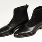 Handmade Men Leather Boot, Dress Men Black Suede and Leather ankle Boots