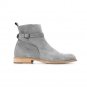 Gray Jodhpurs Boots, Men's Suede Boot, Ankle High Buckle Boots Casual Jeans Boot