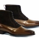 Ankle High Brown Boots. Handmade Suede Boots, Dress Boots, Men Chelsea Boots