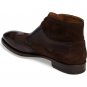 Men Handmade Suede Panel Double Monk Strap Leather Boots, Men Dress Formal Boots