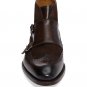 Men Handmade Suede Panel Double Monk Strap Leather Boots, Men Dress Formal Boots
