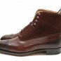 Handmade Brown Ankle High Boots, Party Dress Casual Lace Up Leather Suede Boot