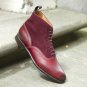Men Maroon Ankle boots, Men Dress boots, Two Tone boots, Men's Leather Boots