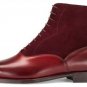 Men Maroon Ankle boots, Men Dress boots, Two Tone boots, Men's Leather Boots