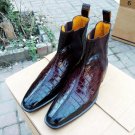 Handmade Chelsea Crock Texture Leather Ankle Boot, Forma Casual Men Formal Boot