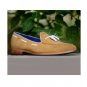Men's Beige Genuine Suede Shoes, Handmade Luxury Loafer Moccasin Party Shoe