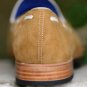 Men's Beige Genuine Suede Shoes, Handmade Luxury Loafer Moccasin Party Shoe