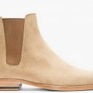 Handmade Chelsea Suede Men's Beige Boots Leather Sole Dress Formal Ankle Boots