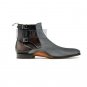 Handmade Brown Antique Chelsea Gray Suede Leather Boot, 2 Tone Men Ankle High