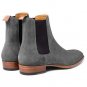 Chelsea Boots, Handmade Suede Boot, Gray Leather Formal boots, Dress ankle boots