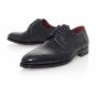 Black alligator derby shoe, Handmade Crock texture genuine leather, Dress shoes