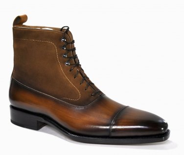 Hand Crafted Wing Tip Formal Boots, Casual Tuxedo Vintage Brown Boots Men's