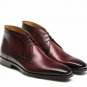 Men's Chukka boots, mid brown ankle boots, Handmade Men hand painted chukka boot