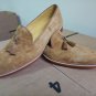 Handmade Tan Formal Shoes Suede Moccasin Slipper For Men, Dress Wedding Shoes