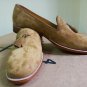 Handmade Tan Formal Shoes Suede Moccasin Slipper For Men, Dress Wedding Shoes