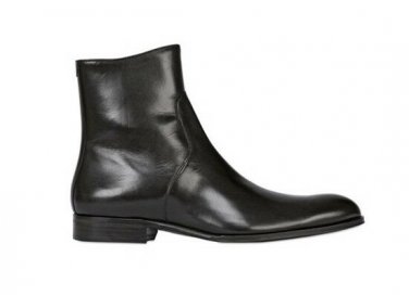 Handmade Classic leather boots, Side zip up leather boots, Black Leather boots