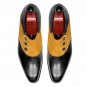 Handmade Tan Black Leather Shoes Button Top Dress Shoes Formal Shoes For Men