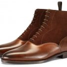 Handmade Boot For Men Brown Color Leather Boots Ankle High Two Tone Boots