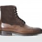 Handmade Ankle High Brown Boots. Fashion Style Designer Suede & Leather Men Boot