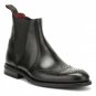 Handmade Black Chelsea Boots Wing Tip Formal Brogue Leather Casual Fashion Boot
