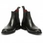 Handmade Black Chelsea Boots Wing Tip Formal Brogue Leather Casual Fashion Boot
