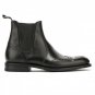 Handmade Black Chelsea Boots Wing Tip Formal Brogue Leather Casual Fashion Boot