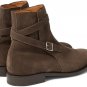 Brown Jodhpurs Boot, Handmade Ankle Boot, Men Dress Formal Boots, Buckle Boots