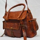 Real leather brown messenger bag women's ladies briefcase purse handmade bag