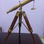 (23.02) Vintage Solid Brass Marine Nautical Navy Telescope with Tripod Port