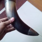 Amazing Round Bead Medieval Viking Drinking Horn for beer, wine, mead, pagan and