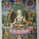 White Tara Handpainte​d Thangka Painting(16"x22")-II