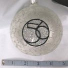 Dept 56 large silver logo glass ball ornament NWOB