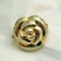 VTG Rose floral relief gold tone scarf clip 1.25"