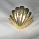 VTG Shell relief gold tone scarf clip 1.25" w/ clip guard