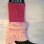 XOXO pink 2 tone acrylic stretch knit legwarmers 1 size NWT