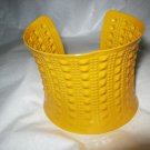 Butterscotch enamel metal Spike & Beaded wide cuff bracelet 2.25" adjustable